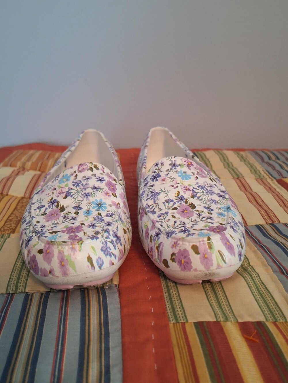 Floafers Purple And Blue Floral Posh Driver Water Shoes Women's Size 8